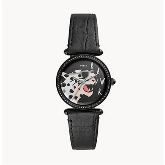 Fossil ES4710 Lyric Three-Hand Black Leather Watch - Picture 1 of 4